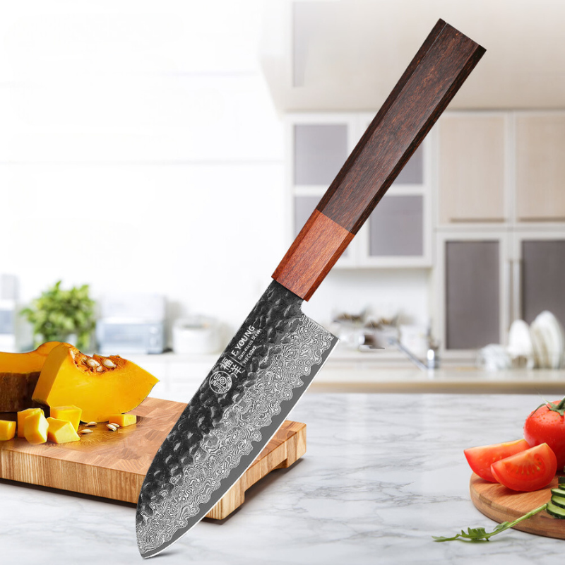 couteau-santoku-japonais-damas-bois-de-rose